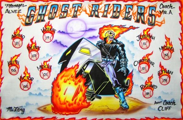 Ghost Riders Airbrush Baseball Banner