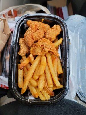 Kids chicken tenders and fries