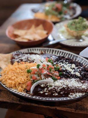 Enchilada plate w/ mole sauce