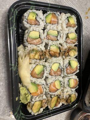 Salmon Avocado and Eel Avocado Roll