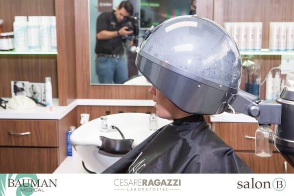 salonB client Genny getting her steam treatment during her visit in beautiful Boca Raton, Florida.