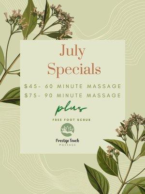 July 2021 Specials