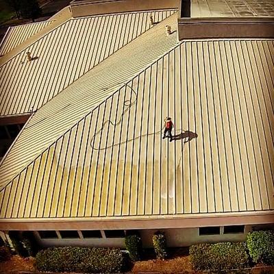 Metal Roof Cleaning.  Mold removal