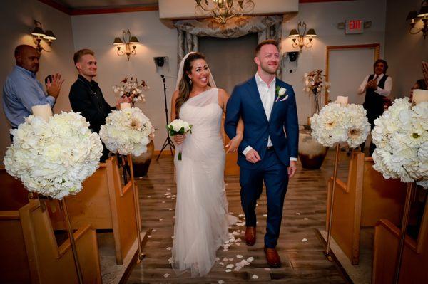 Wedding ceremony at Mon Bel Ami chapel.