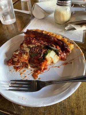 State Street Spinach deep dish pizza