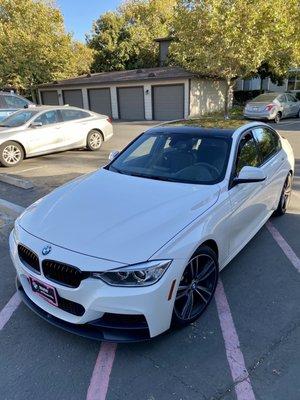 Gloss black roof wrap