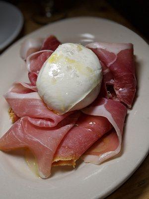 Burrata and speck