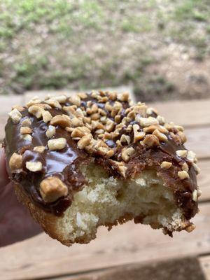 Chocolate peanut cake donut