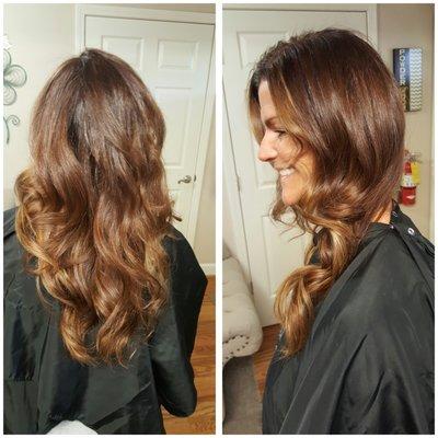 Cinnamon Caramel Drizzled Balayage