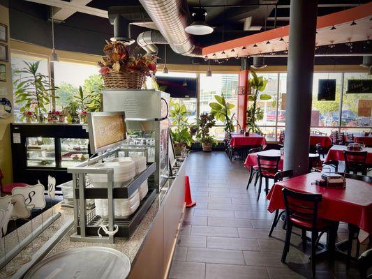 Dining area near the counter, where you place your order