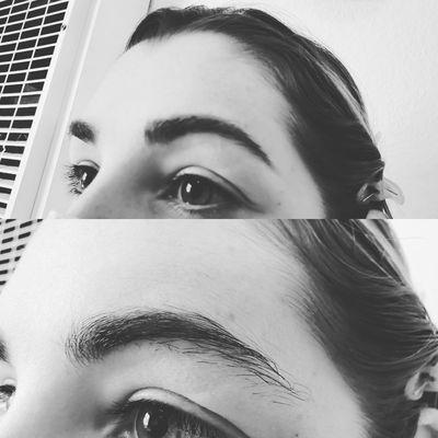 Before & after Threading & Shaping her eyebrows