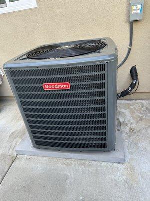 New condenser unit.  Hardly makes any noise compared to my old unit.