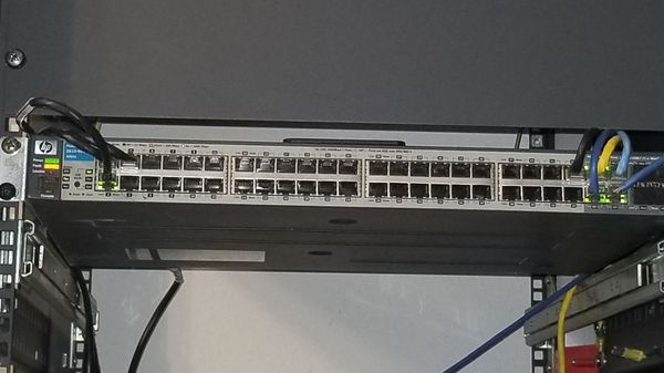 HP ProCurve 2810-48G managed switch.