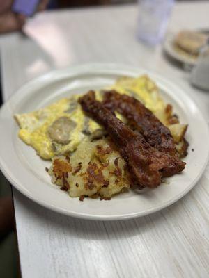 Mushroom omelette with BACON