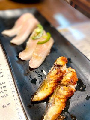 Yellowtail, Yuzu Yellowtail, Fresh Water Eel - all were good : )