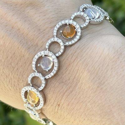 Custom opal and diamond bracelet