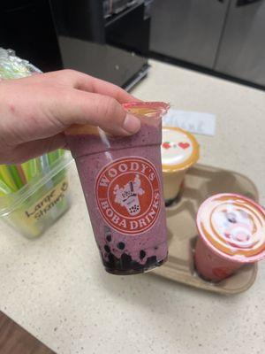 Blueberry + Raspberry boba