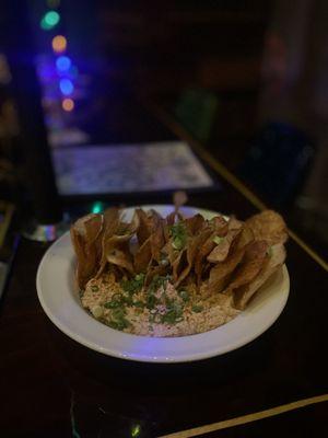 Chips & smoked fish dip - GREAT APPETIZER FOR 2 people!