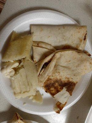 Left: Tomalitos de Elot con Montequilla Right top: Baleada Sencillo Right top: Baleada Especial