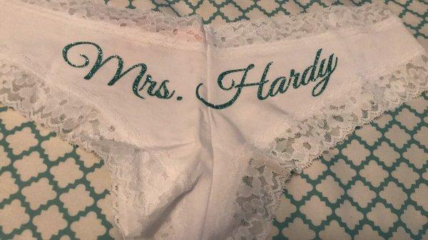 Personalized bridal shower gift (underwear)