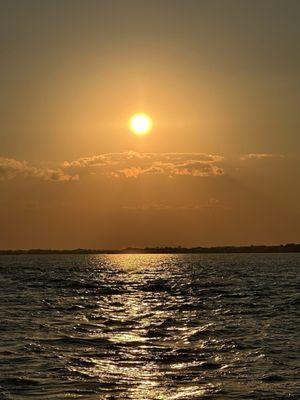 Sunset from boat