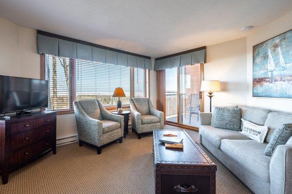 Our suites are fully furnished with a queen-size sleeper sofa in every living room.