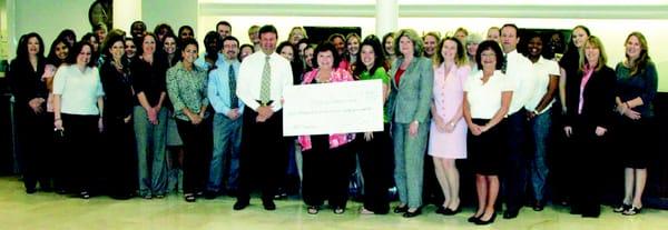 Presentation of check to Hibiscus Children's Center for 2010