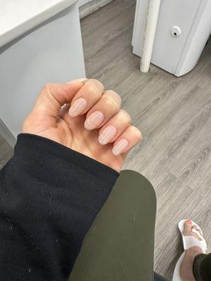 Gel x extensions in sheer pink (3 coats)