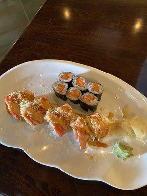 Salmon roll and Smile roll