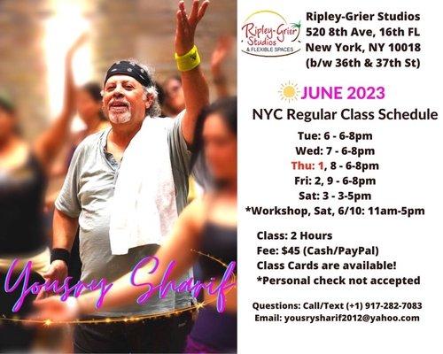 Bellydance Classes June 2023 in NYC