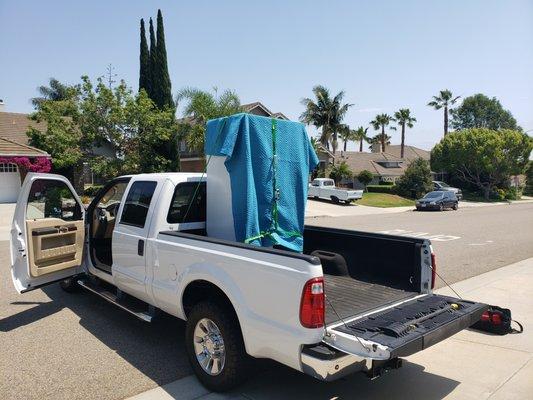 3-Door Refrigerator loaded and ready for transport