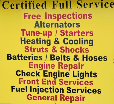 CERTIFIED FULL SERVICE AUTO REPAIR