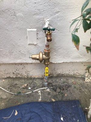 Ball valve, pressure valve and new hose bib installation.