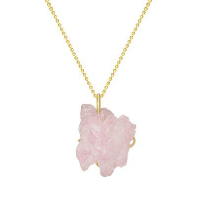 Rose Quartz Necklace set in 18kt gold