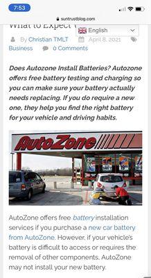 It's clearly known that Auto Zone is known for installing batteries for their customers, except for this location, smh