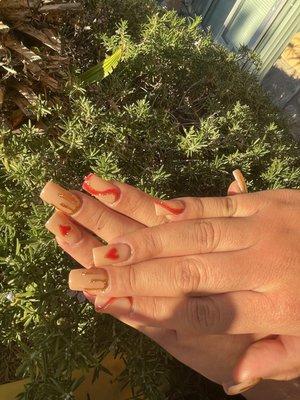 Dip nails with natural tips