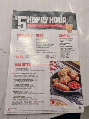 Happy Hour Menu