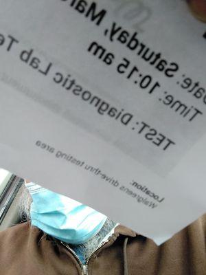 Saturday 10:15 a.m. appointment for covid... Waiting at the window for covid test... 10 minutes and counting... :(