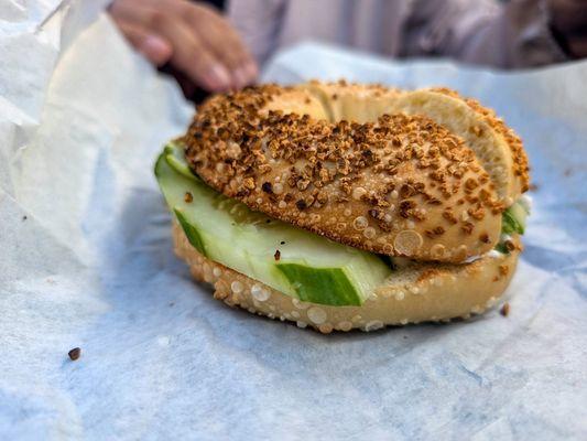 everything bagel w/cucumber