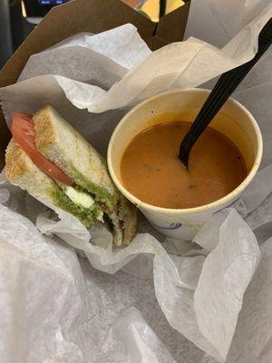 Roma Sandwich and Creamy Tomato Soup