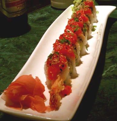 Red Dragon Roll about to be devoured.