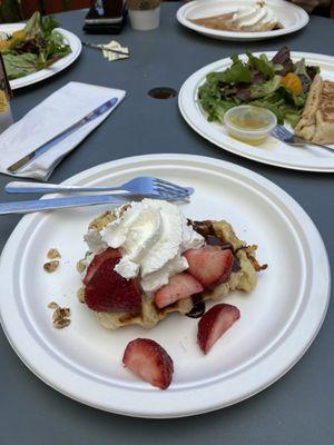 strawberry dark chocolate belgian waffle