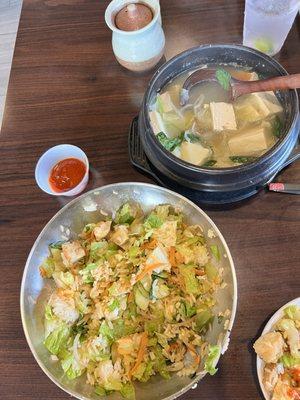 Bibimbap and Tofu Jjigae