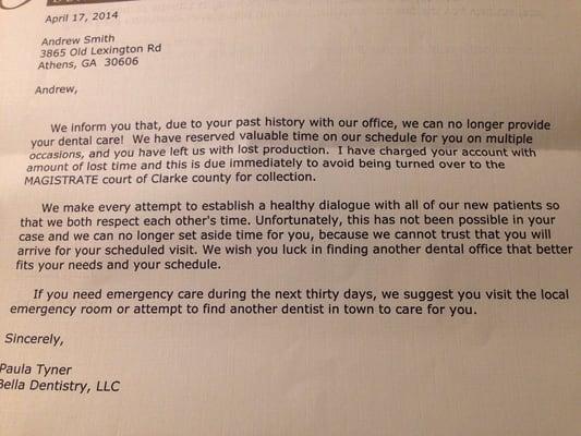 The most ridiculous, poorly-written letter I've ever received in my life.