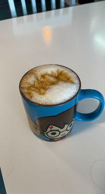 Carmel Macadamia latte in a ceramic mug