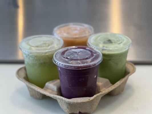 Detoxification , Mint lemonade,Tropical & Acai berry smoothie