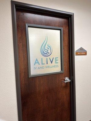 Entry door to Alive IV and Wellness