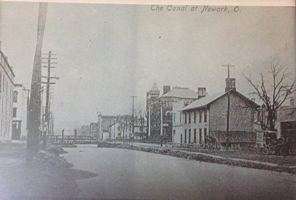 Vintage postcard of the Canal that used to be on the north side of the jail