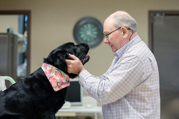 Dr. Dean greets a new patient