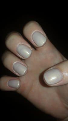 Removal of old acrylics and fresh natural Shellac manicure